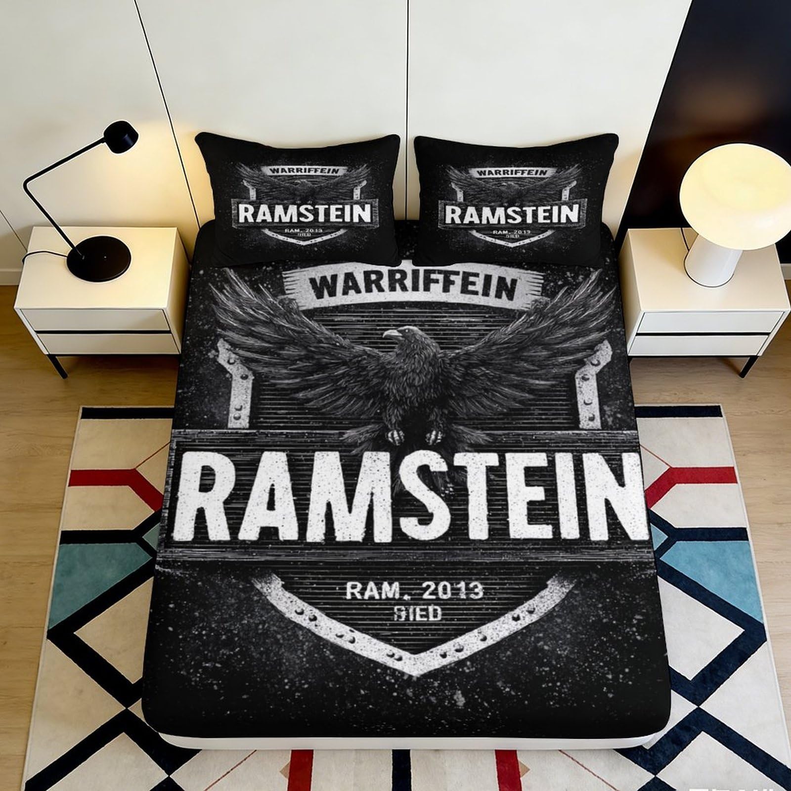 Jwndfkpvxzgl Style-2 3D Printed Black Eagle Fitted Sheet Microfiber Soft Bedroom Decor Rock Poster Mattress Cover For Home Dorm Guest Room 90X200x25cm