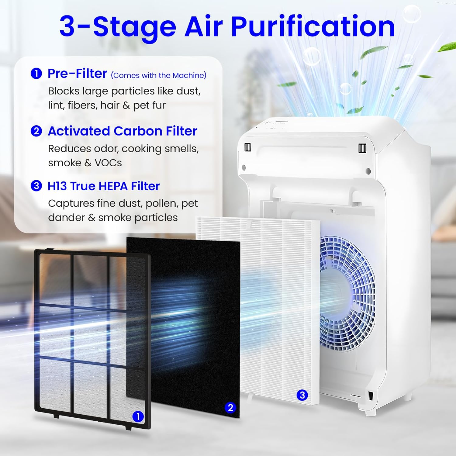 Future Way 2-Pack C545 Replacement Filter S Kit Compatible with Winix C545 Air Purifier, 2 H13 True HEPA Filter + 8 Activated Carbon Filters, Replace 1712-0096-00