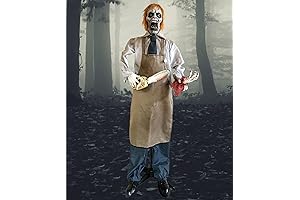 5ft 7in Scary Halloween Decoration: Holidayana Halloween Animatronics Evil Chainsaw Ghoul