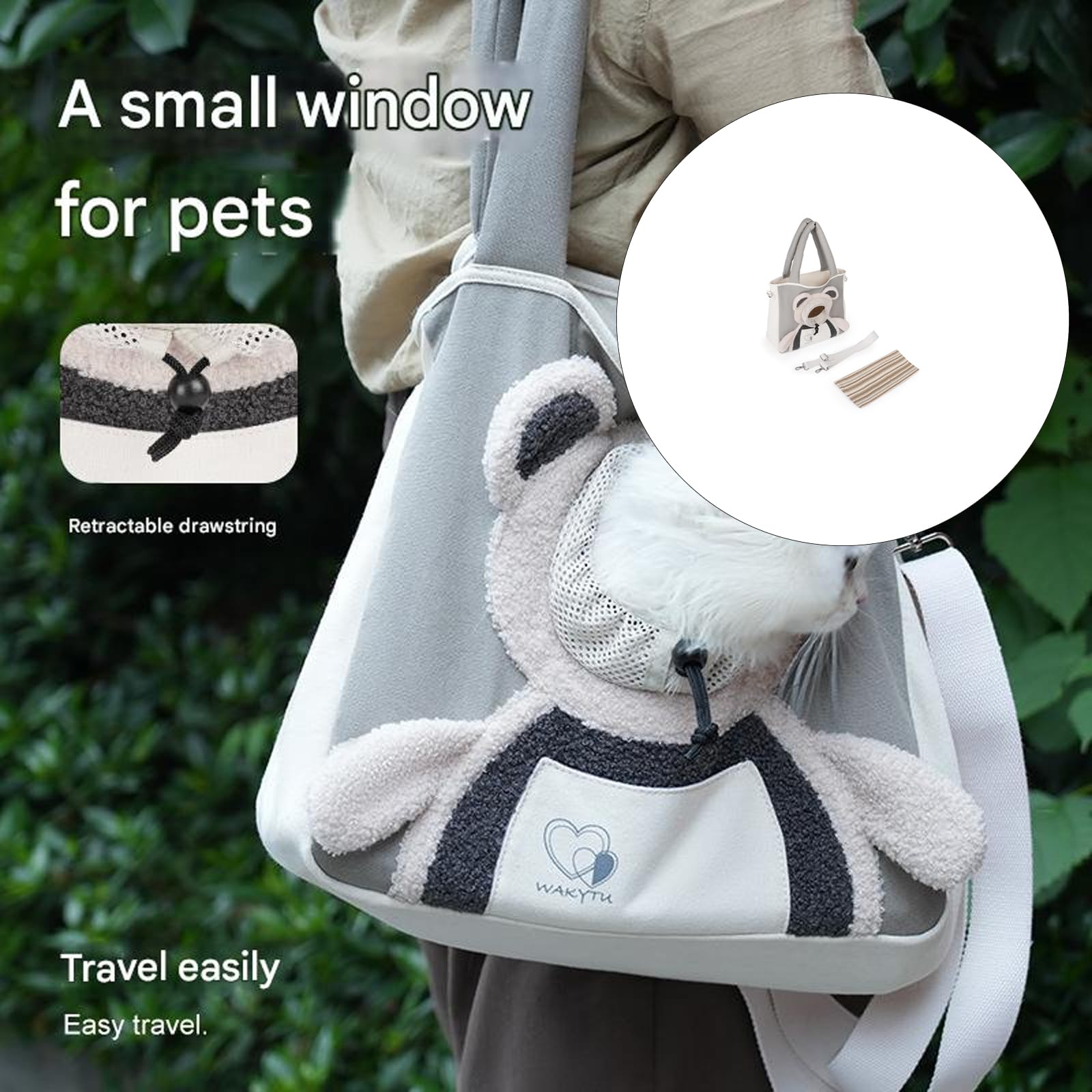 Bolsa transportadora de Lona para Mascotas con diseño Abierto para Perros pequeños y Gatos, Bolso de Hombro para fácil Transporte, Salidas diarias, transportadores para Gatos