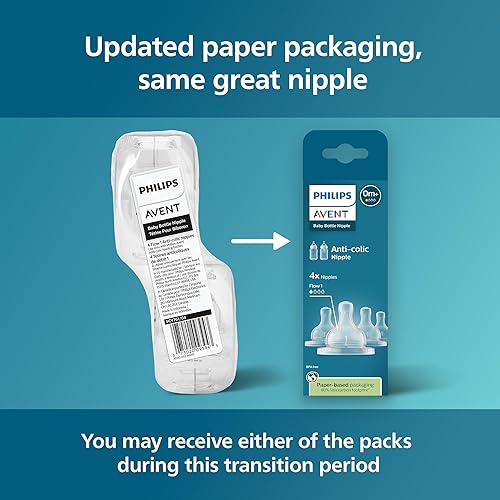 Miniatura 6 de Philips Avent SCY76144 pezones anticólicos - Flow 1, paquete de 4, SCY76144