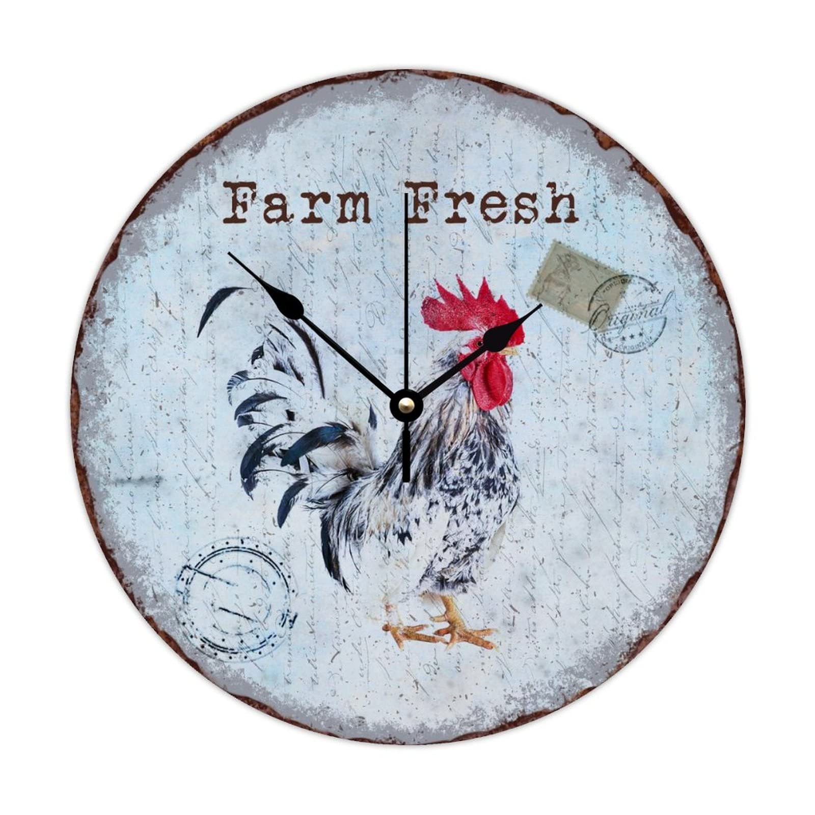 Horloge murale coq matin en bois cadeau amoureux animaux
