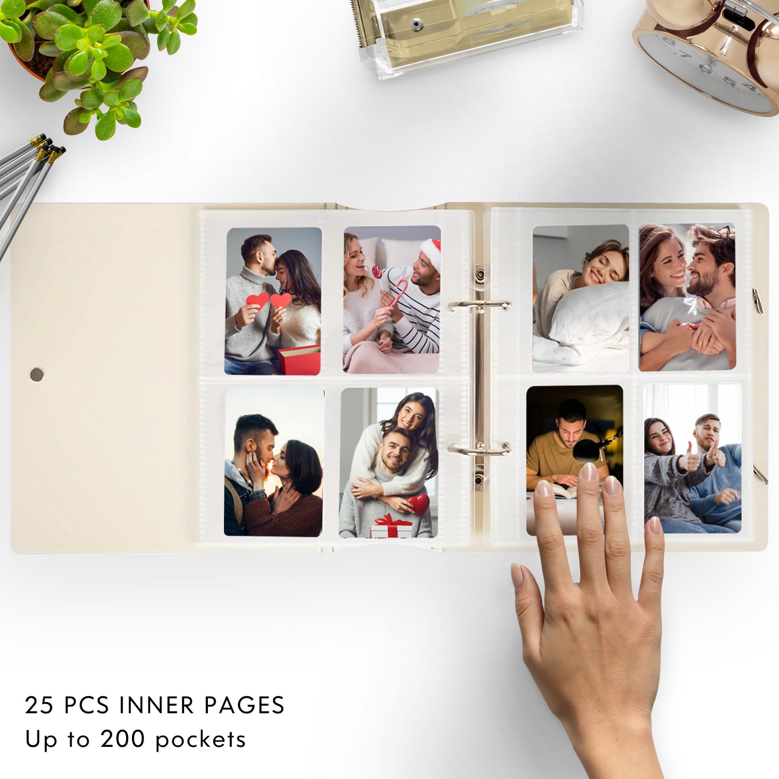 Album na 200 zdjęć dla Fujifilm Instax Mini 11 12 9 8+ 8 7+ LiPlay Film, zeszyt do zdjęć Photocard dla drukarki zdjęć Polaroid SnapTouch PIC-300 Z2300, album zdjęć 2x3 na karty Kpop (Fioletowy)