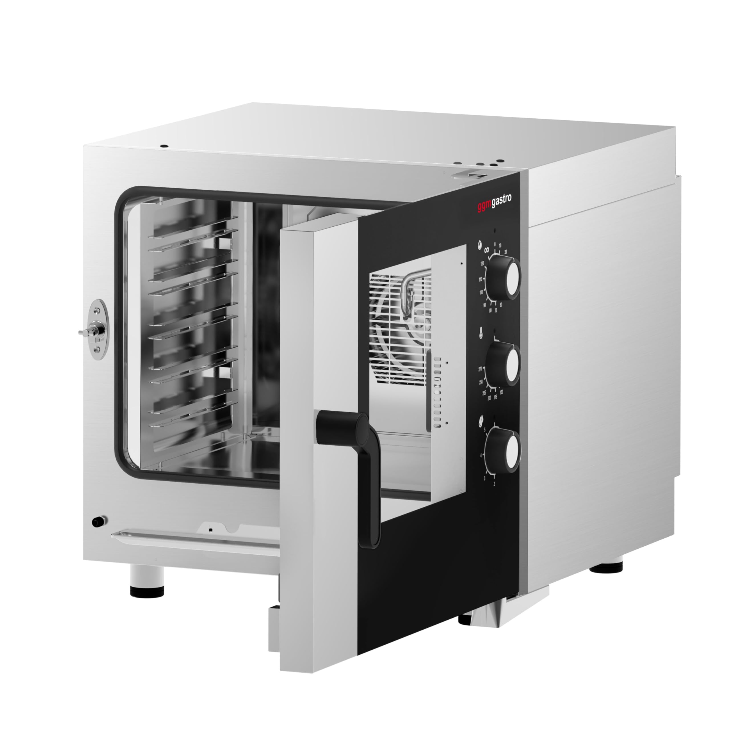 GGM Gastro Kombidämpfer 5x GN 1/1 Manuell | Ideal für Dauereinsatz, hochwertige Edelstahlbauweise, einfache Reinigung, platzsparend stapelbar, intuitive Bedienung