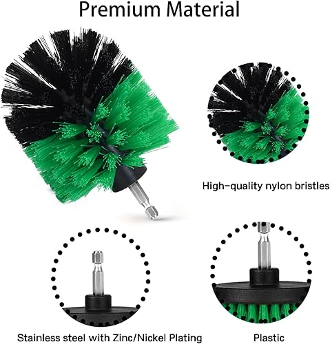 Miniatura 4 de Juego de accesorios de cepillo de taladro, paquete de 7 cepillos de limpieza eléctrica de 14 pulgadas + accesorio de extensión larga, accesorio de