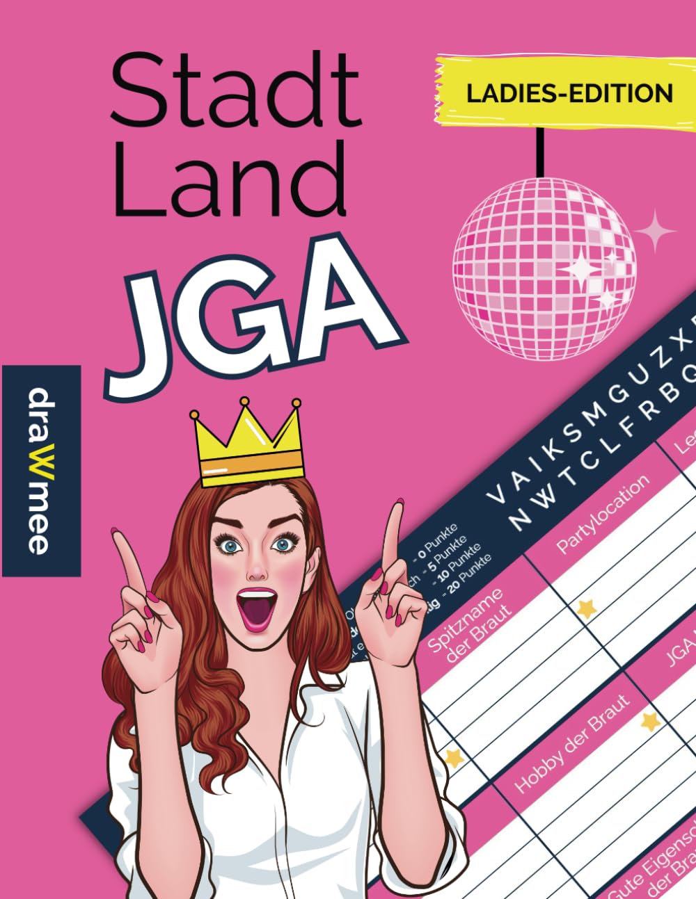Independently published Stadt Land JGA Frauen - Junggesellinnenabschied Spiel - Geschenk für Braut, Trauzeugin & Team Bride: Spielblock mit 35 Blatt Din-A4 (Seiten zum Ausschneiden)