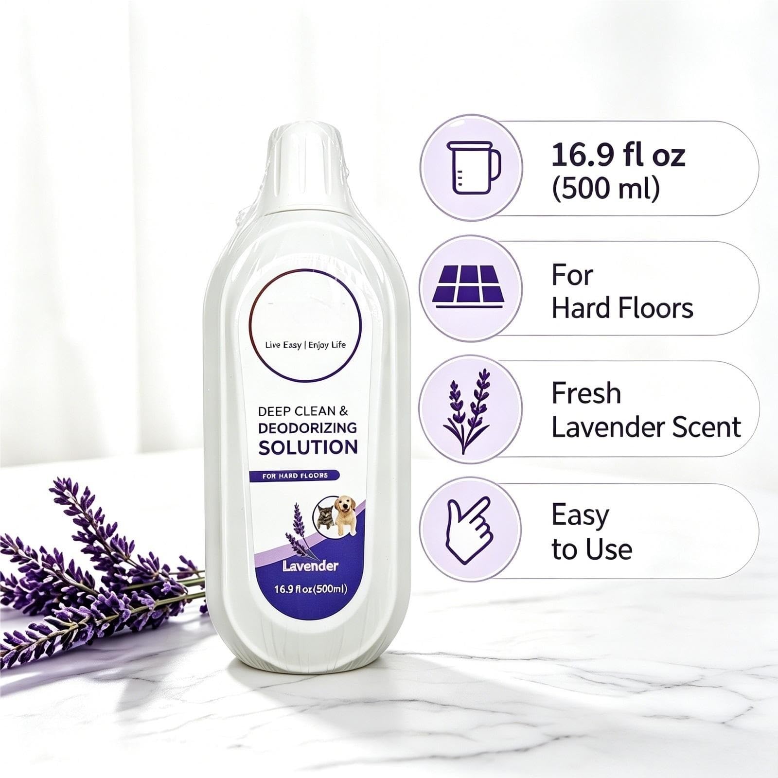 Detergente Per Pavimenti, Compatibile Con Tineco FLOOR ONE S3/S5/S6/S7/S9 | Profumo di lavanda, 500 ml, formula delicata for rimuovere gli odori, compatibile con la serie IFLOOR FLOOR ONE(3PCS)