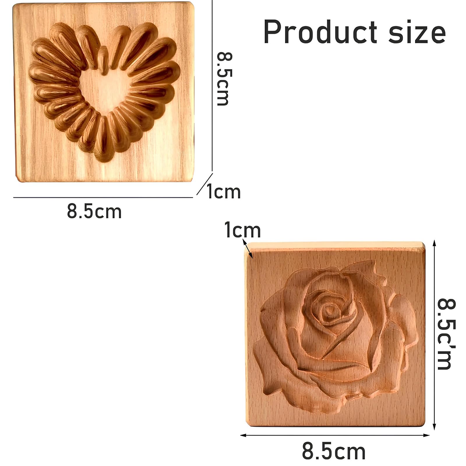 Keksausstecher, Keksformen aus Holz, Kekse, 3D-Backen, Keksausstecher, Keksstempel for selbstgemachtes Backen, Kuchen, Gebäck, Backwerkzeug