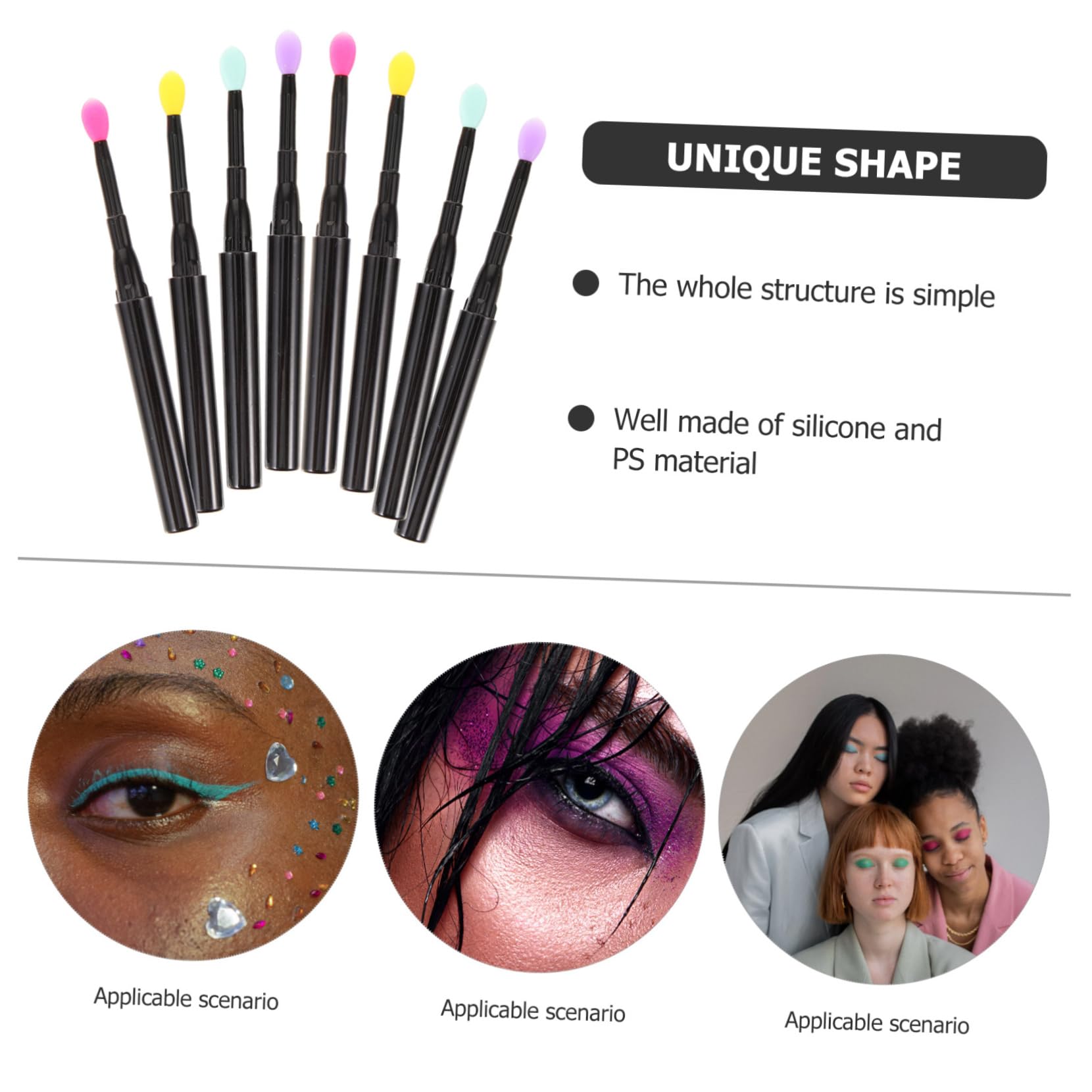 Ipetboom 12pcs Silicone Lip Brush Set Lip Scrubber Applicator Balm Applicator Brush for Gloss Mask Perfect for Makeup