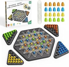 Umadiya® Chain Triangle Chess Triggle Rubber Band Game Strategy Building Board Games Desktop Puzzle Interactive Brain Teaser Game Family Fun Night Party for Kids Adult 2 to 4 Players