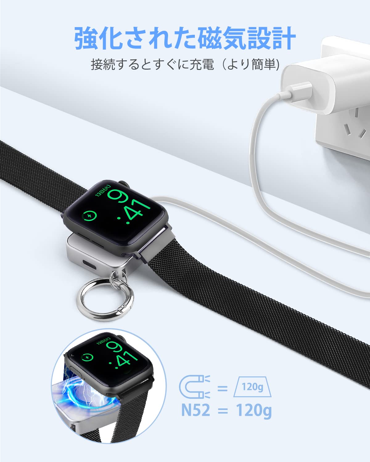 Amazon.co.jp: 【2024新設計】AOKIMI 2 in 1 for Apple Watch用 充電器 
