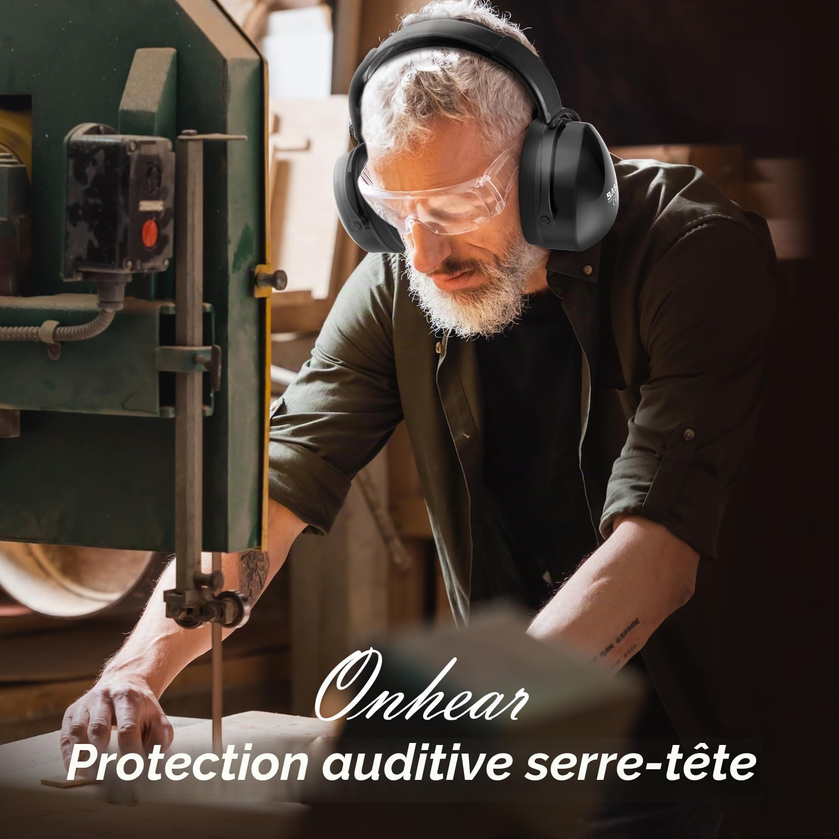 Protection auditive efficace pour la prise de vue, cache-oreilles SNR 36 dB, protection auditive avec bandeau réglable, cache-oreilles à pression inférieure pour la plage de prise de vue