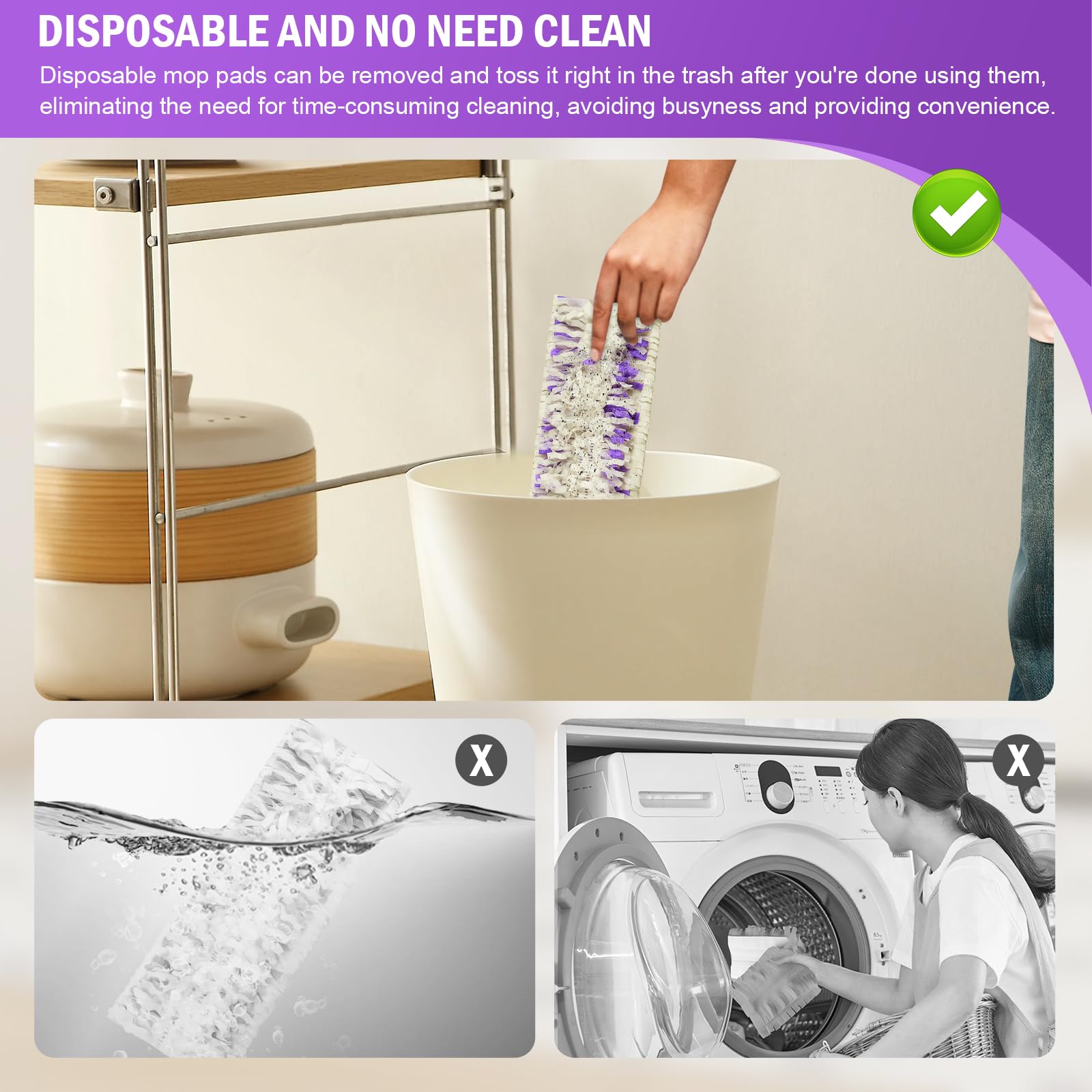 Paquete de 15 almohadillas desechables para fregona Swiffer Power Mop multisuperficie y mopa de madera PowerMop, almohadillas PowerMop de repuesto para limpieza de suelos