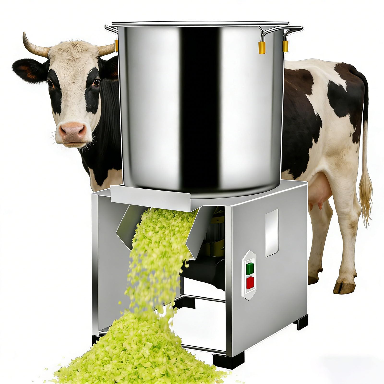 Procesador de Alimentos Comercial, Picador de Verduras eléctrico de 1800 W, Entrada de alimentación de Gran diámetro, 120 kg/h, 3500 RPM, Acero Inoxidable Reforzado