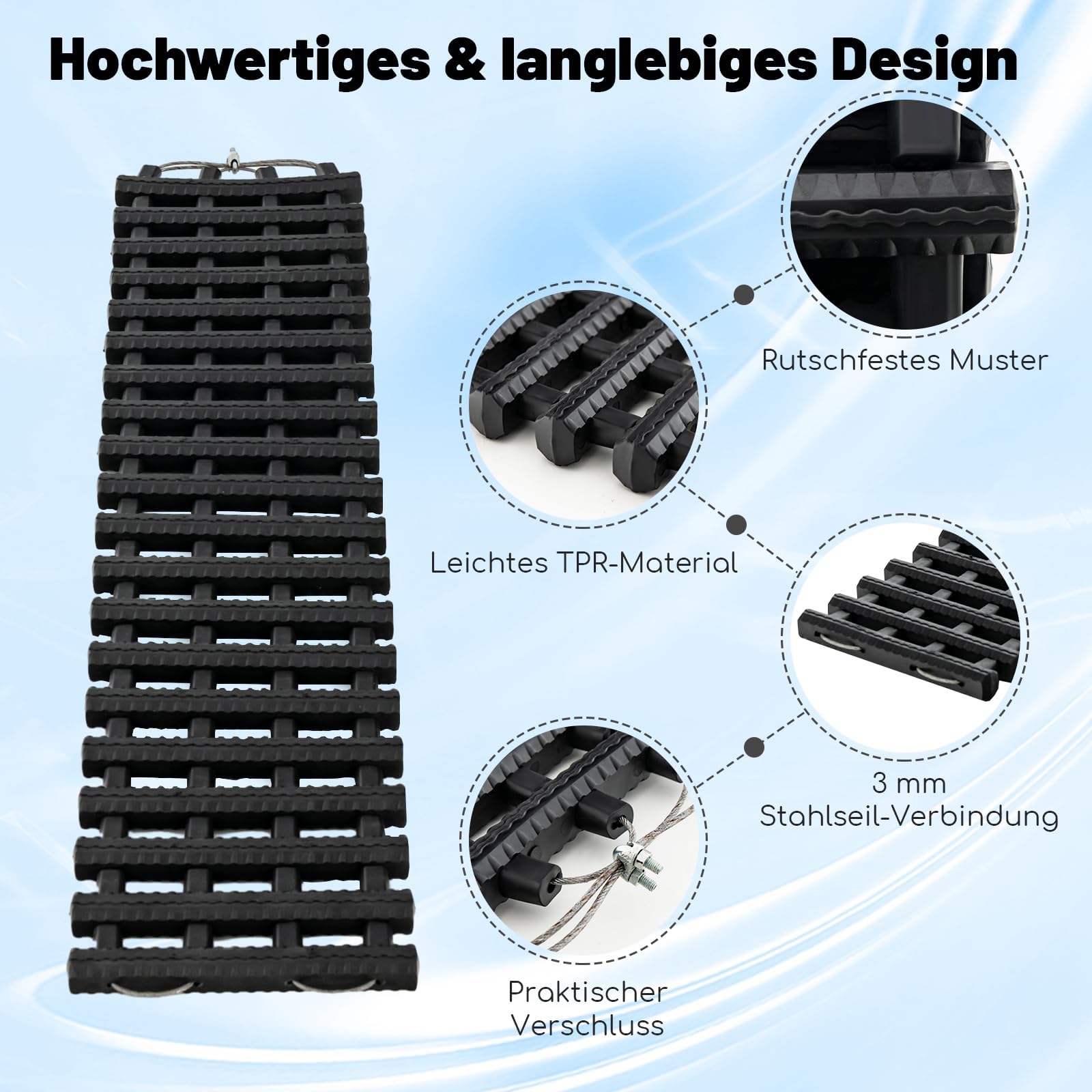 COSTWAY 2 Stücke Anfahrhilfe Auto, Sandbleche Offroad, Traktionsmatte für Sand Schnee EIS Schlamm, Offroad Tracks Traction Mats, Traktionshilfe mit Tasche für Wohnmobil/PKW/LKW (82 x 21 x 2,8 cm)