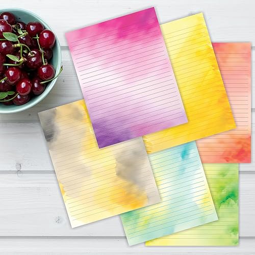 Miniatura 4 de PARTH IMPEX 56 hojas de papel de escritura rayado en acuarela de 8.5 x 11 pulgadas, papel de impresora de papel de papelería a rayas tamaño carta,