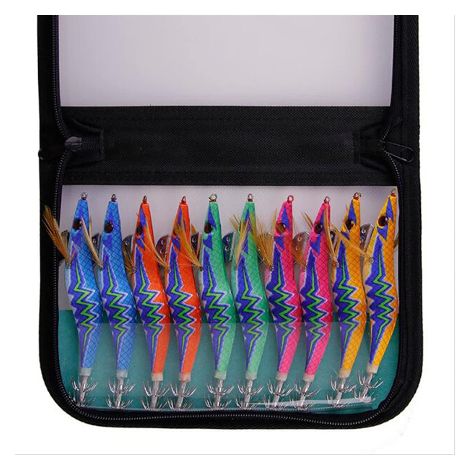 INEOUT 10 Pezzi/Borsa 3# 3.5# Squid jig Pesca gamberetti in Legno Esca Calamari seppie jig egi Bait Gamberi Luminosi in Legno Fluorescente