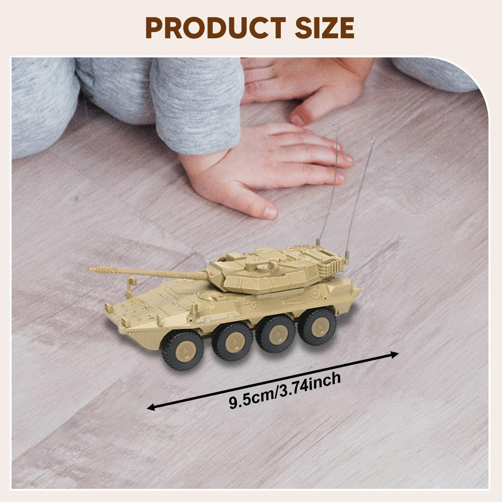 Menolana Tank Model Toy Building Kit Sand Table Decor Tabletop Decoration Birthday Gift for Adults Kids Armored Vehicle 1:72 Scale, Yellow — view 4