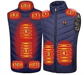 Heated Vest Heated Vest Heated Vest Men Women, Electrically Heated Vest USB Heated Vest Heated Jacket Vest Heated Jacket for Winter/Blue/XL (Blue XXL)