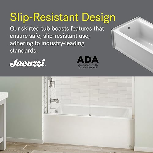 Miniatura 4 de Jacuzzi S1S6032BLXXXXW Jacuzzi S1S6032BLXXXX Signature - Bañera acrílica de 60 pulgadas con drenaje izquierdo y desbordamiento