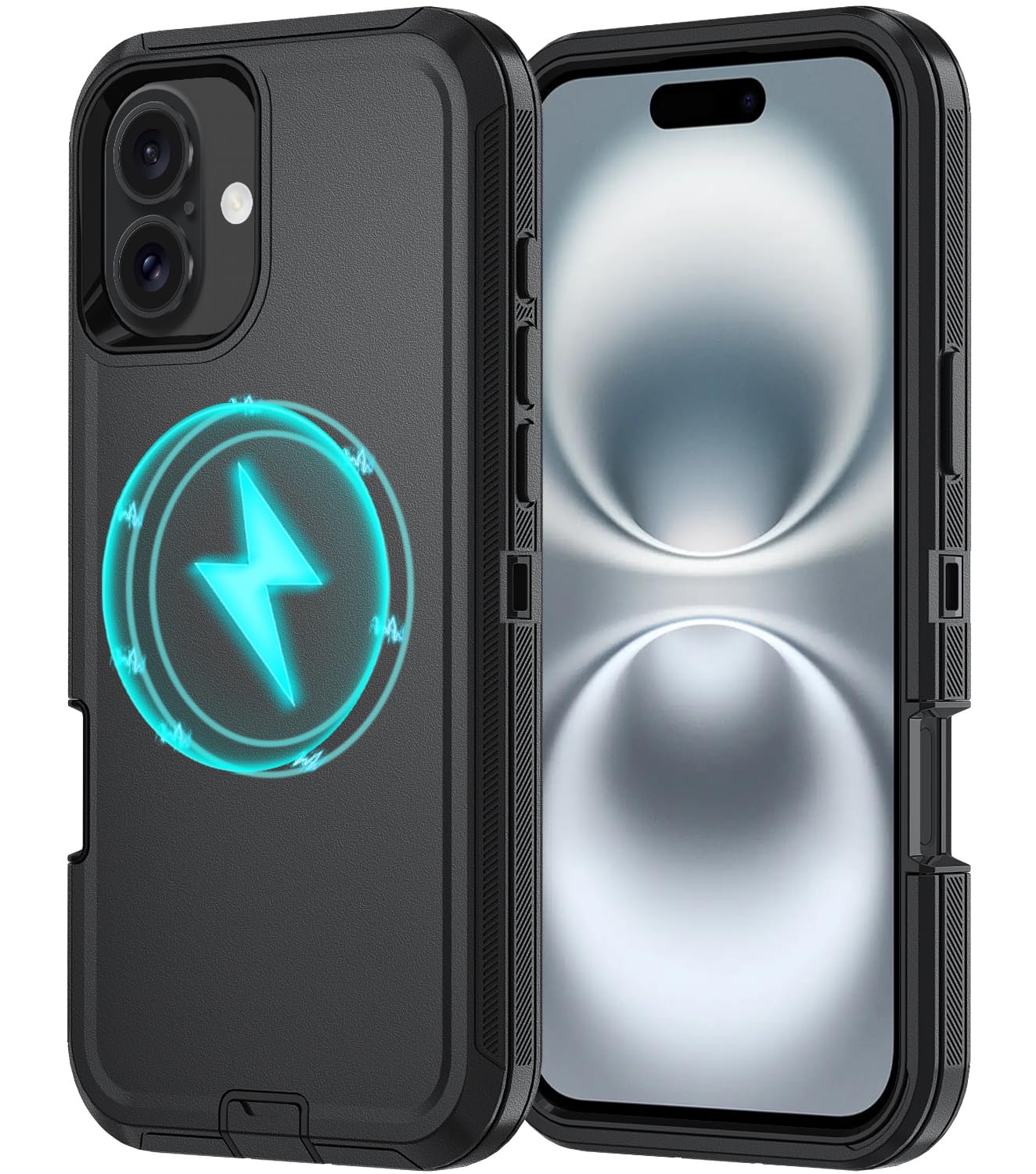 Olinoo for iPhone 16 Plus Case [Compatible with MagSafe], Heavy Duty Shockproof 3-Layer Full-Body Protection Rugged Cover, Drop-Resistant and Wireless