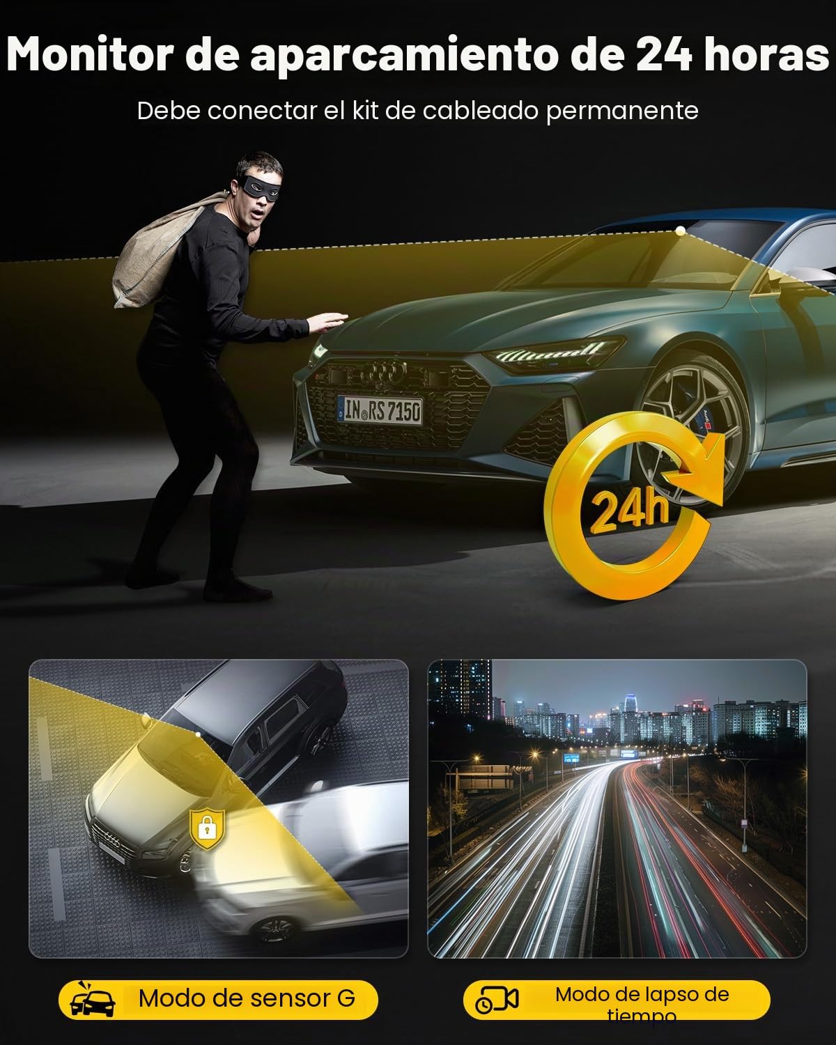 GKU Dashcam Auto Delantera Trasera, 4K/2,5K con pantalla táctil de 3,18 pulgadas, GPS 5G Wi-Fi Dash Cam, cámara dual para auto, tarjeta SD de 64GB, monitor de estacionamiento, WDR, gran angular de 170