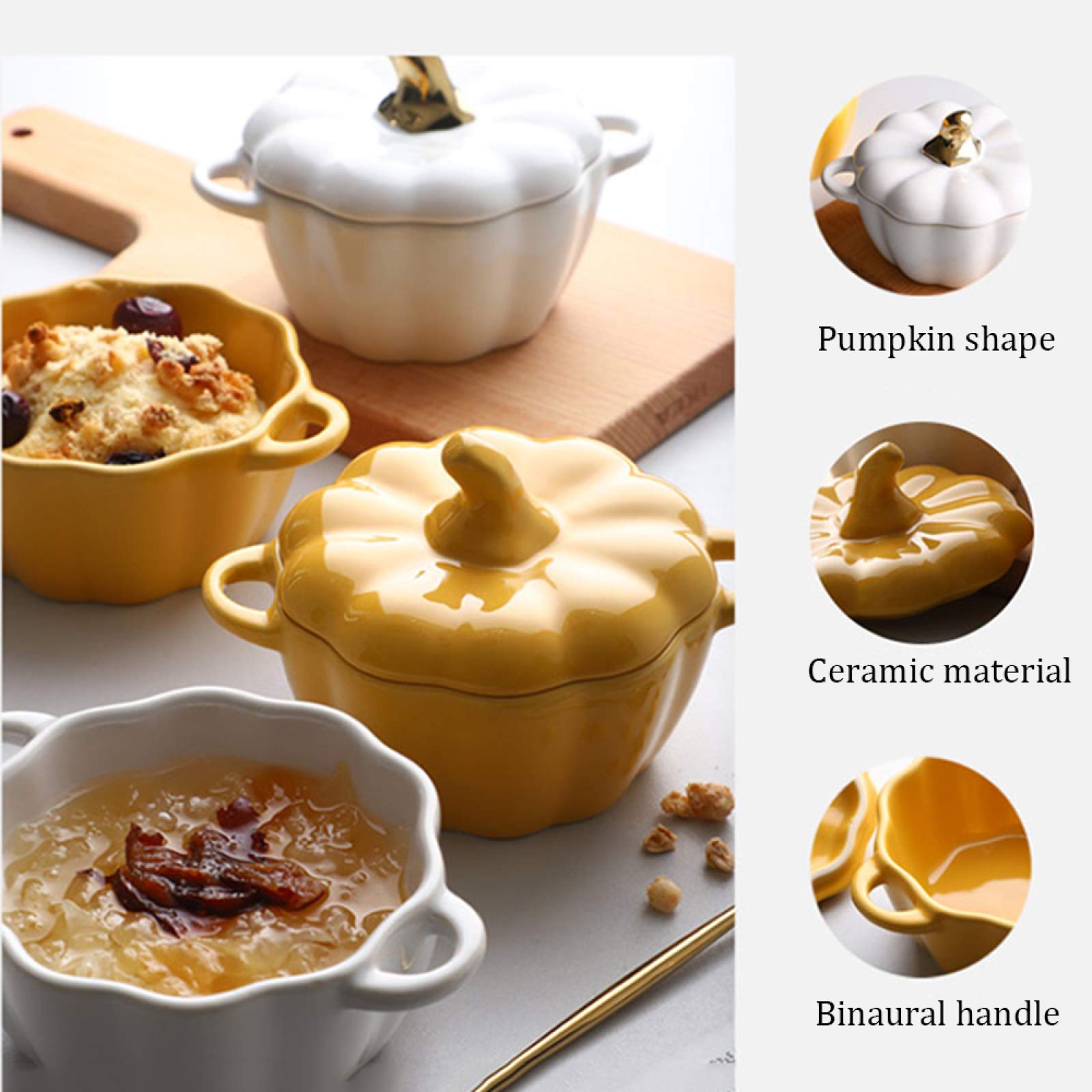 Kürbis Dutch Oven 1,7L Keramik - Ofentopf Mit Deckel Halloween Design