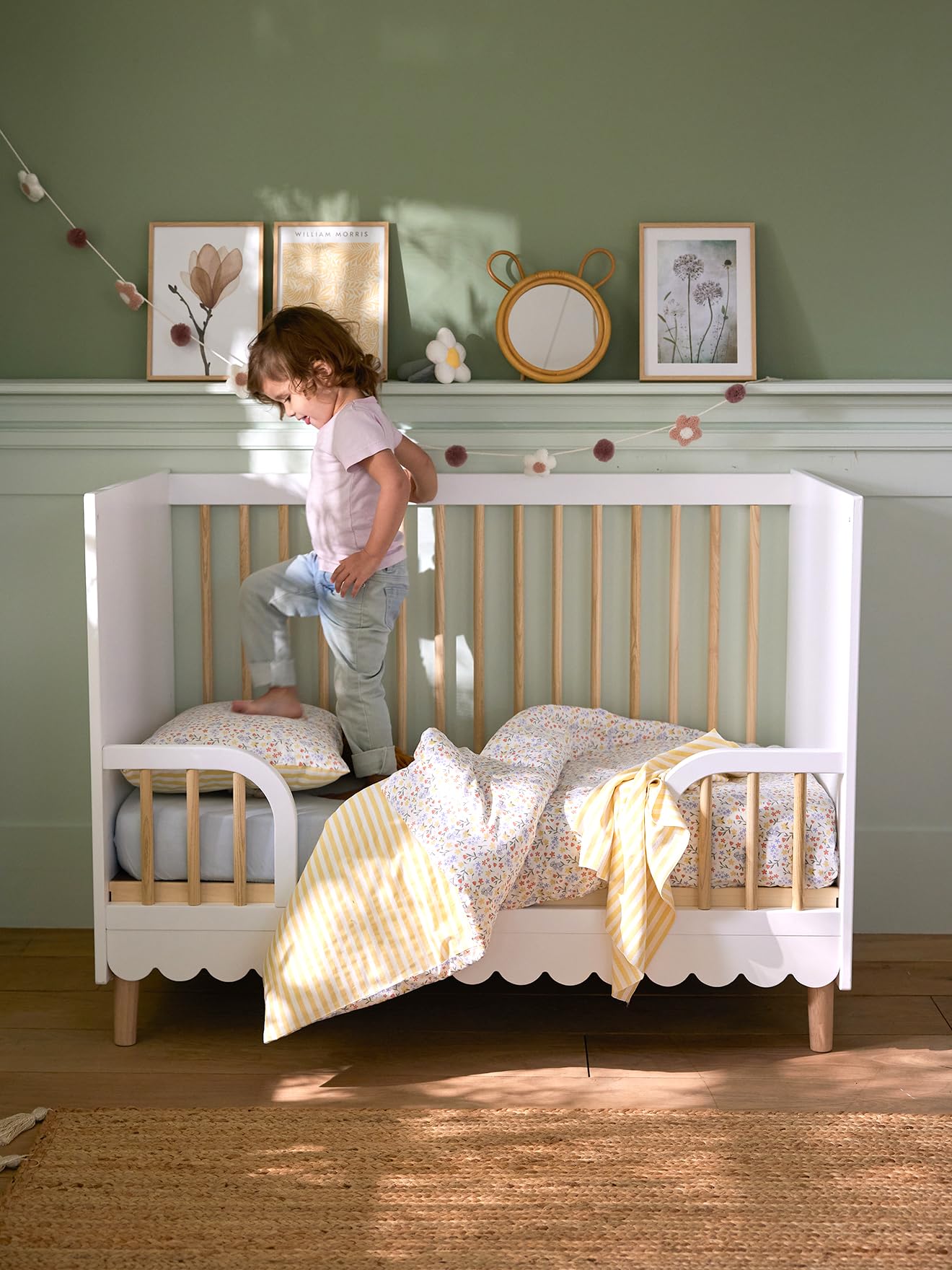 VERTBAUDET Baby-Bettbezug, wendbar, Baumwolle, mehrfarbig, 80 x 120 cm