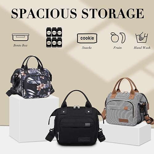 Miniatura 7 de TuErCao Lonchera para el trabajo de mujer, bolsa de almuerzo aislada para adultos, bolsa de almuerzo extragrande, bolsa enfriadora de apertura