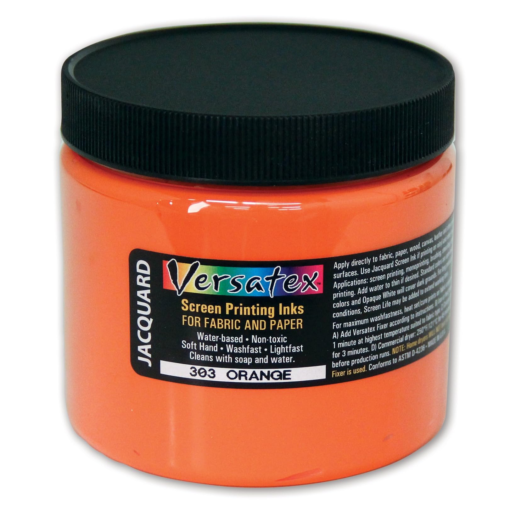 Encre sérigraphie orange Versatex Jacquard peinture textile pot 473g