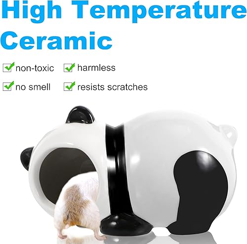 Miniatura 2 de Casa de hámster de cerámica para hámster, bonita piel de hámster enano para decoración, jaula de hábitats de mascotas para animales pequeños para