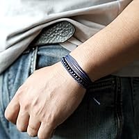 Vista 191 de Handmade Natural Stone Beaded Healing Bracelet Gift for Men Adjustable Rope String Bracelet