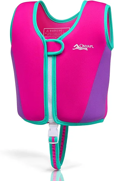 OMYAFL Toddler Swim Vest Kids Floaties Boys Girls Swim Float Jacket Buoyancy Swimwear