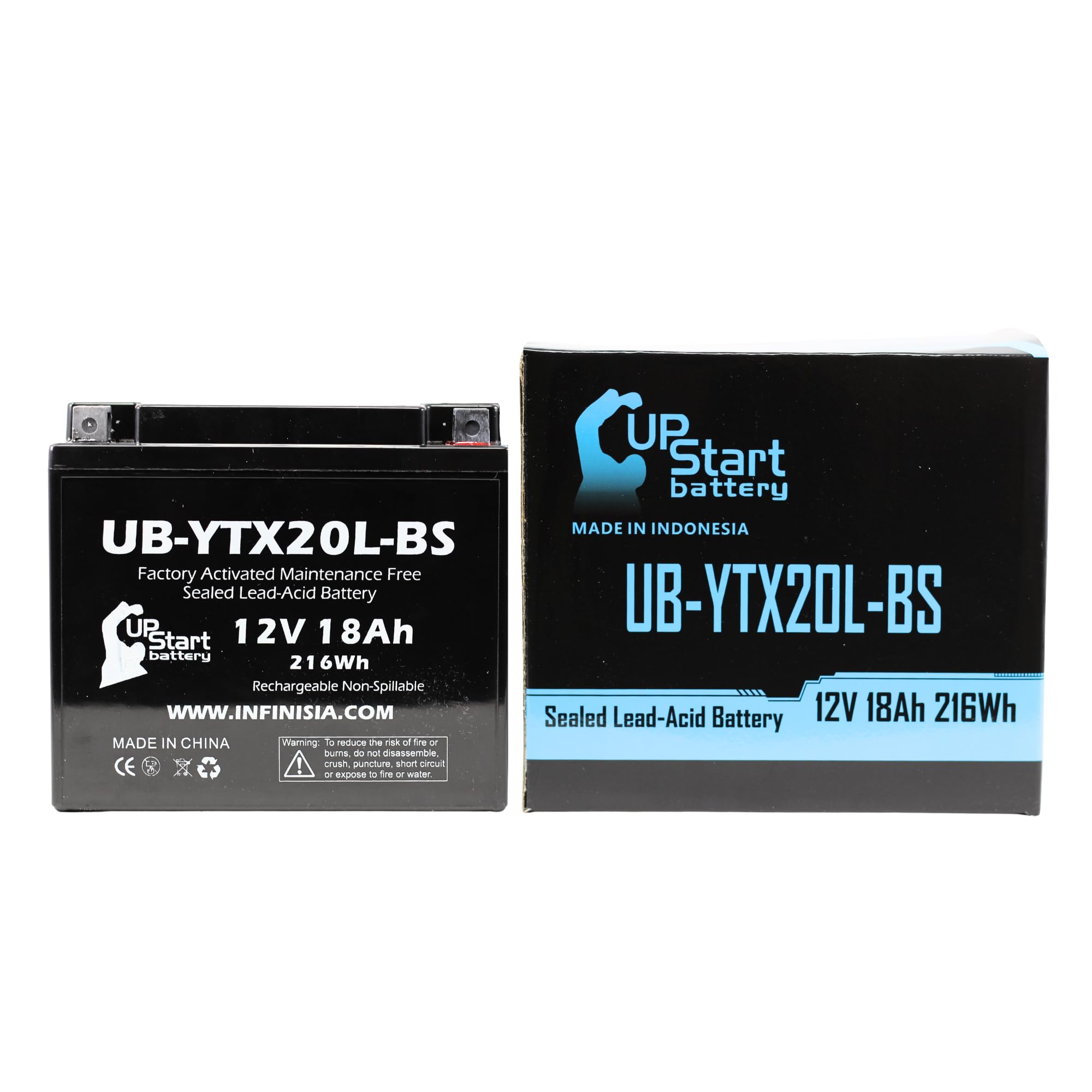 UB-YTX20L-BS Battery Replacement for 2018 BRP (CAN-AM) Outlander ...