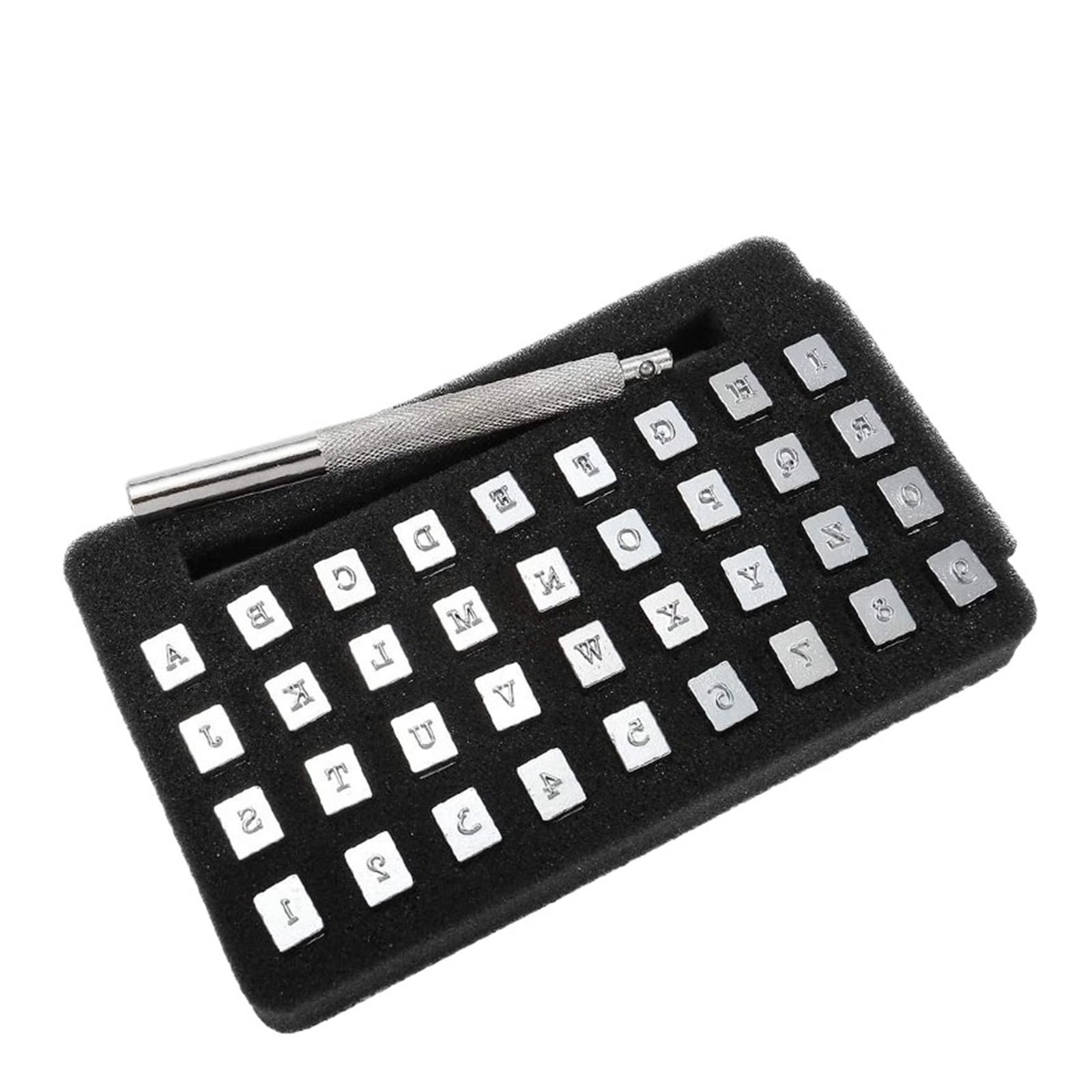 Leather Letter Stamp Set 36Pcs Leather Stamping Tools Steel Alphabet Letter Number Stamp Punch Set 3.5mm/6.5mm Craft for DIY(3.5mm-36pc)