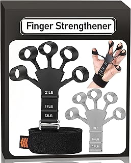 2 Pcs Finger Gripster Hand Exerciser, Adjustable Grip Strength Trainer,6 levels Resistance Finger Strengthener，Hand strengthener for Therapy and Strength training, Finger Flexion and Extension.