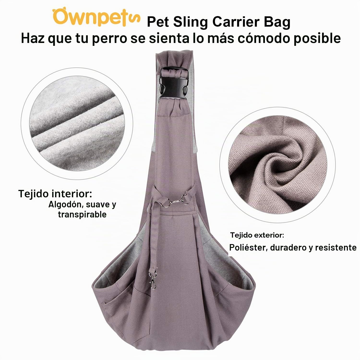 AGPTEK Bolsos para Mascotas Transportín para Perros Bandolera Correa de Hombro Pet Carrier Dog Hand Sling Carrier Acolchada Carga Ajustable Tote Bag con Bolsillo Delantero Puppy Carrier