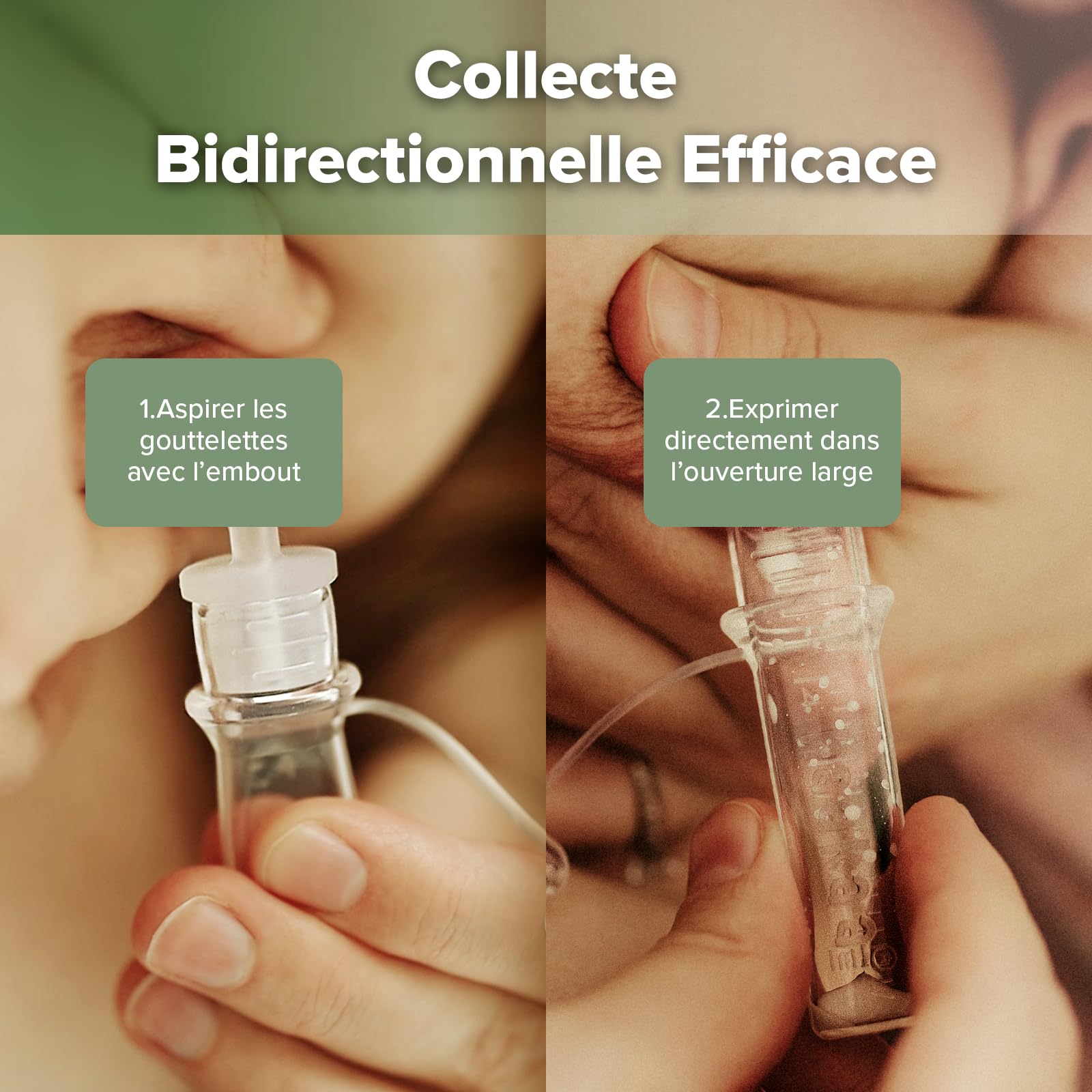 haakaa Kit Collecteur de Colostrum avec Lingette en Coton et Boîte de Rangement, Prêt à l’Emploi, Réutilisable, Sans BPA, 4ml/6 pièces