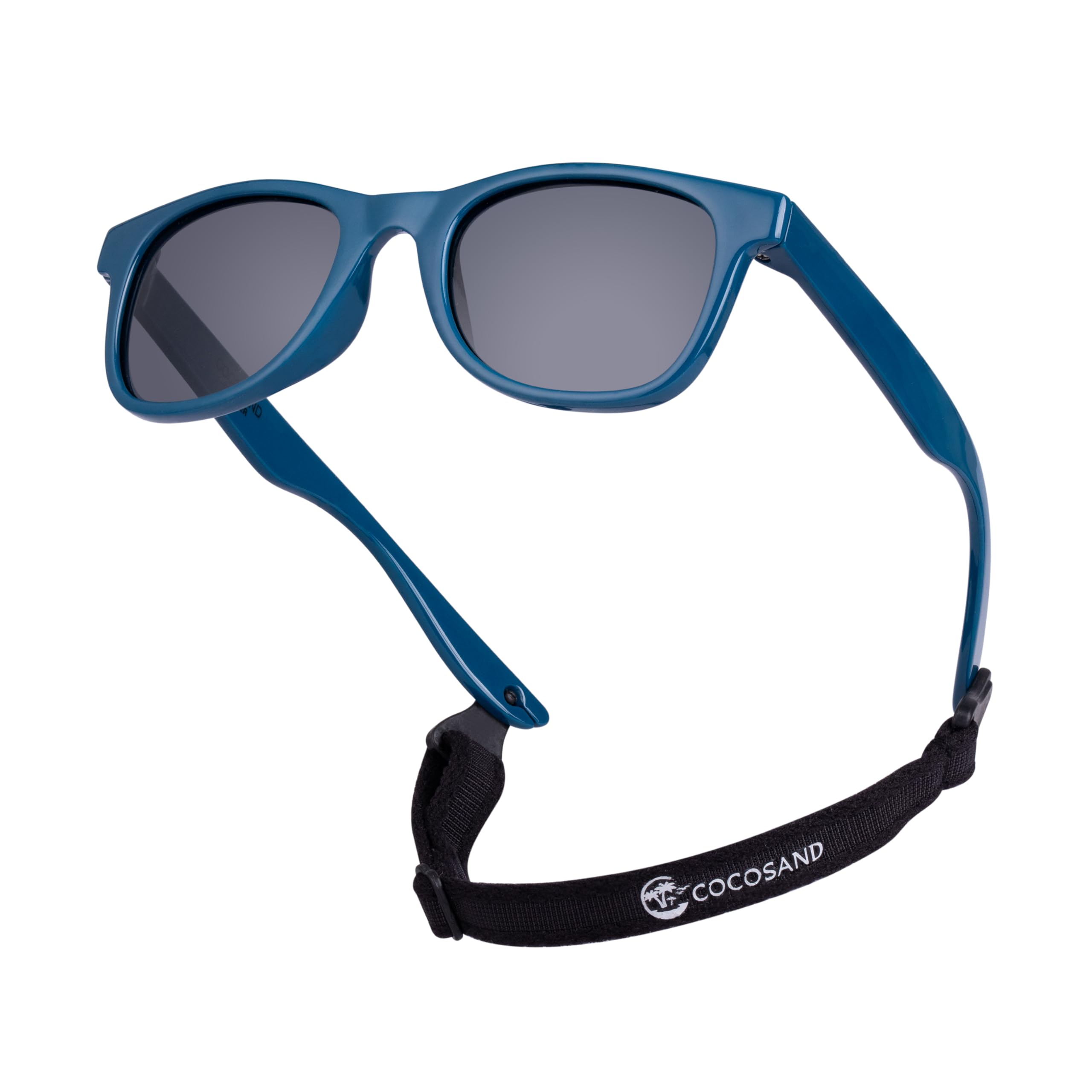 Kids Sunglasses with Strap Polarized Flexible Frame Soft Silicone Nose Pads for Toddler Boys Girls Ages 2-6