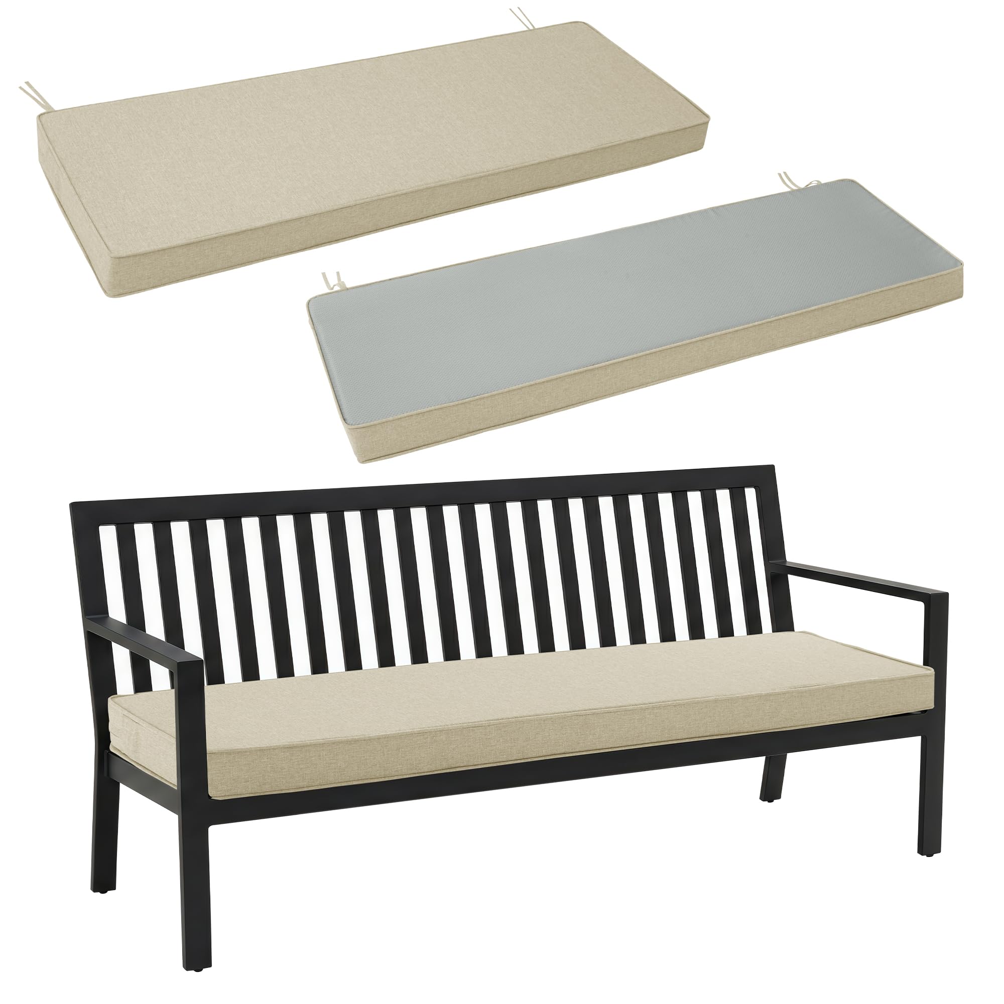 Photo 1 of Fitfree Outdoor Bench Cushion, 59" x 16", Beige