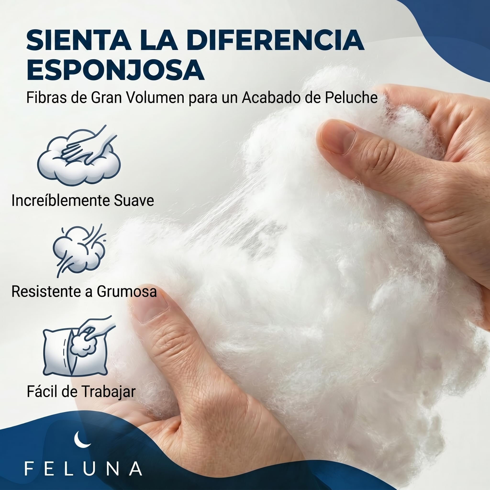 Guata de relleno para cojines; Material de relleno de poliéster esponjoso; Guata de relleno para cojines, peluches y manualidades; Certificado Oeko-Tex (4 kg)