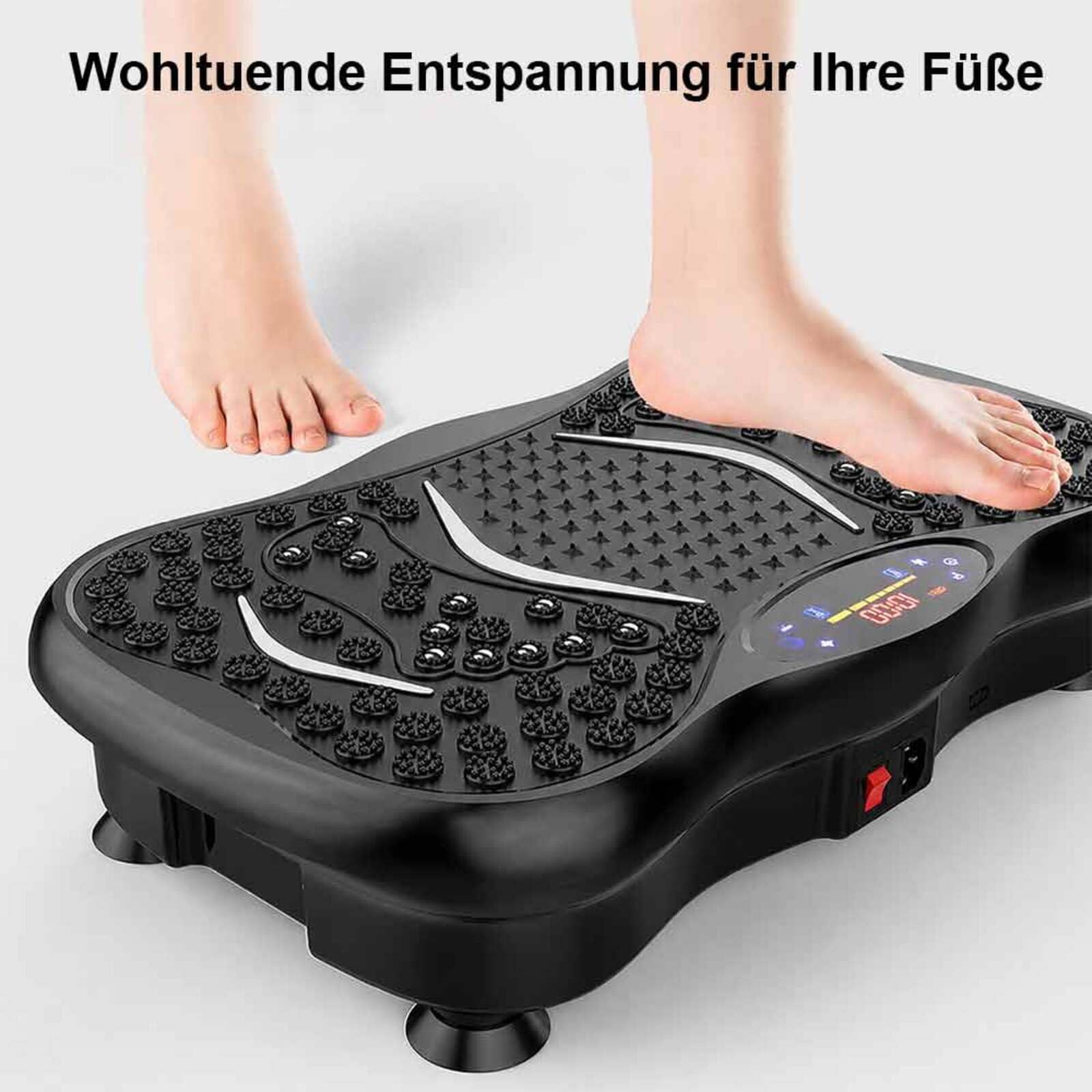 Vibrationsplatte,Fitnessgerät für Zuhause mit 120 Geschwindigkeitsstufen, Vibrationsboard mit Widerstandsbändern und LCD-Display für Ganzkörpertraining und Massage