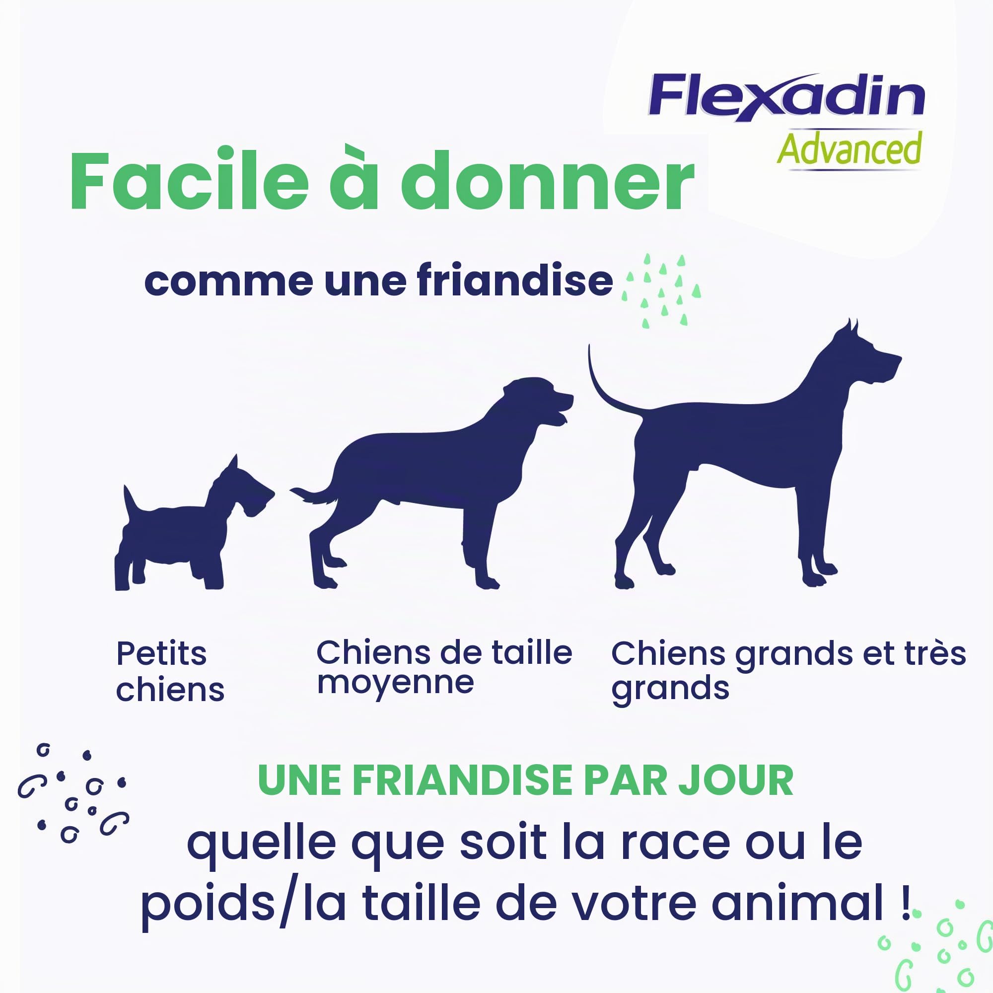 FLEXADIN Advanced® Chien | Pour la santé des articulations | Collagène non dénaturé de type II & Boswellia – 60 friandises articulaires