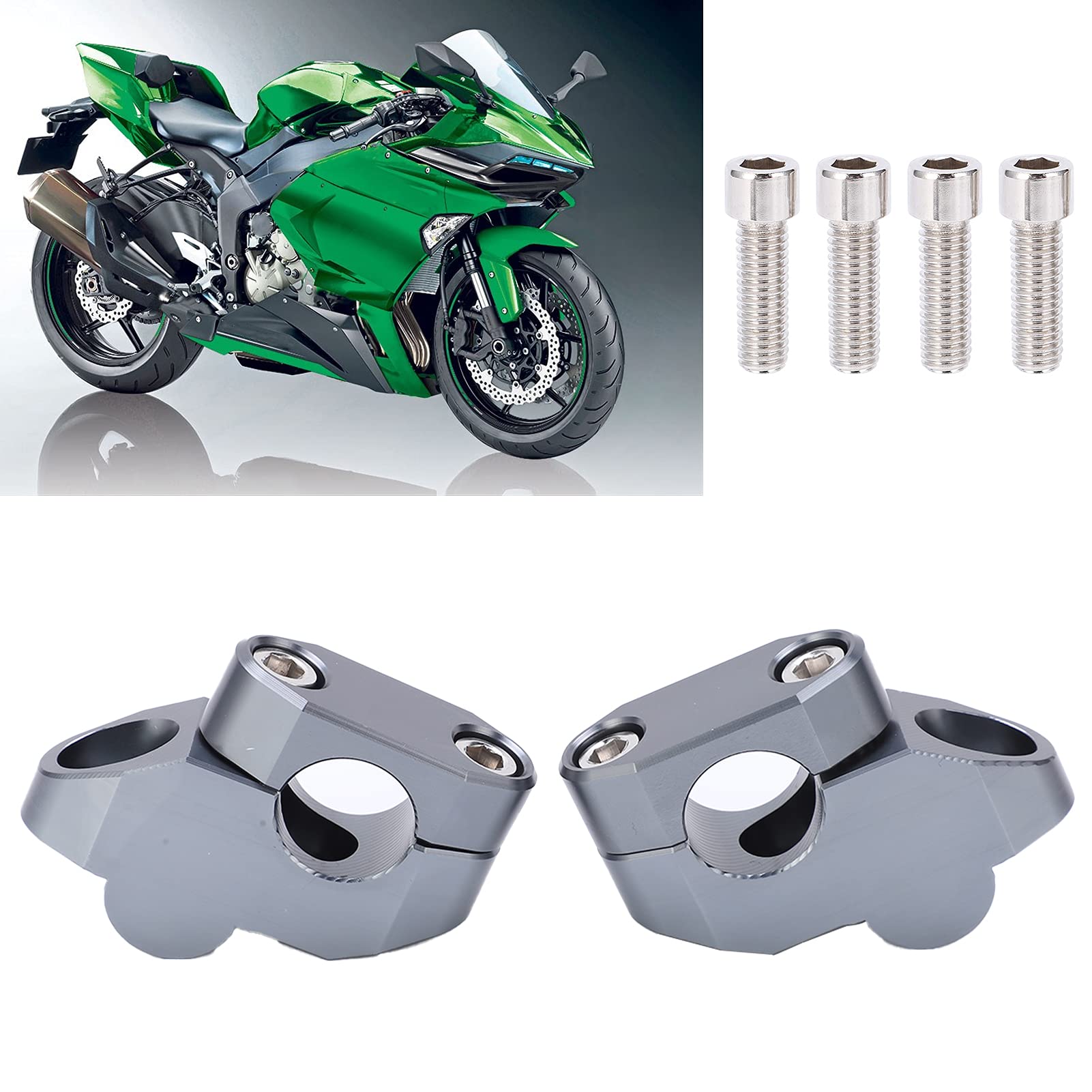 Akozon Riser Manubrio Alza Manubrio Moto Riser Manubrio da 7/8 Pollici Moto in Lega di Alluminio CNC Accessorio di Modifica