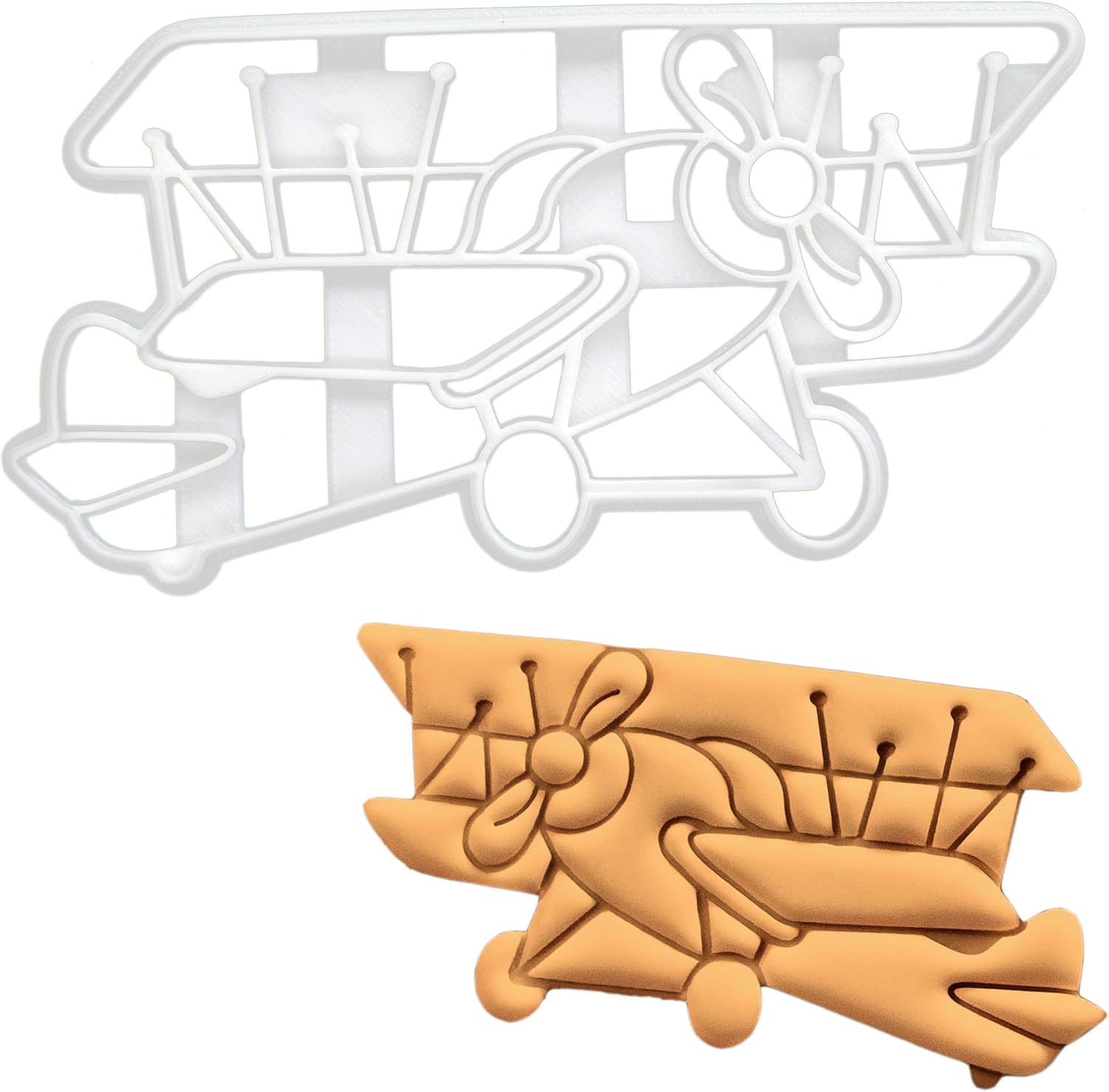 BAKERLOGY Vintage Airplane Cookie Cutter - Detailed Biscuit Cutter Design for Baking and Crafts, ideal on fondant, dough, clay