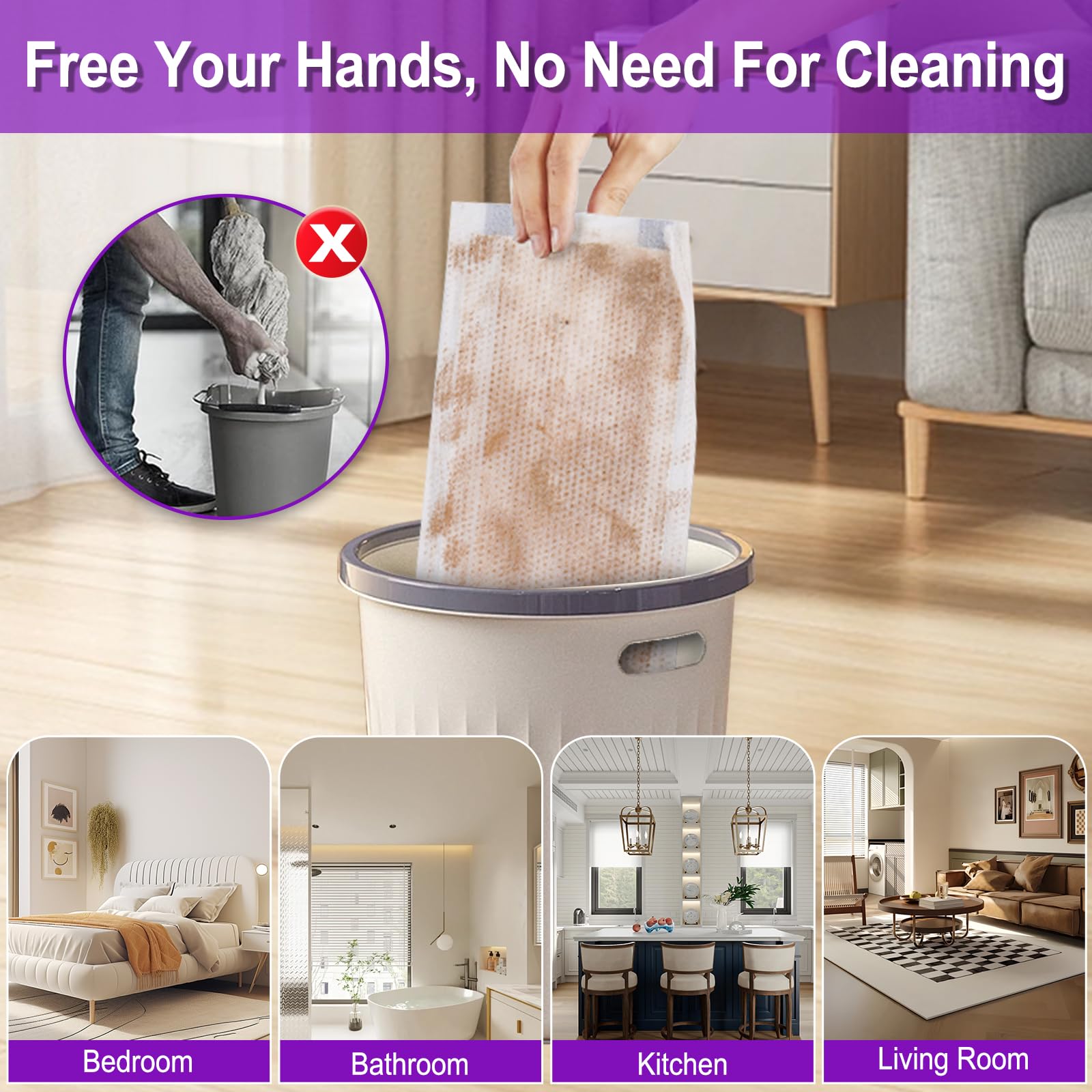Recambio de almohadilla de fregona compatible con mopas Swiffer Wet Jet, desechables, multisuperficie, limpiador de suelos de madera dura, almohadillas de repuesto para fregona, grosor y absorbente