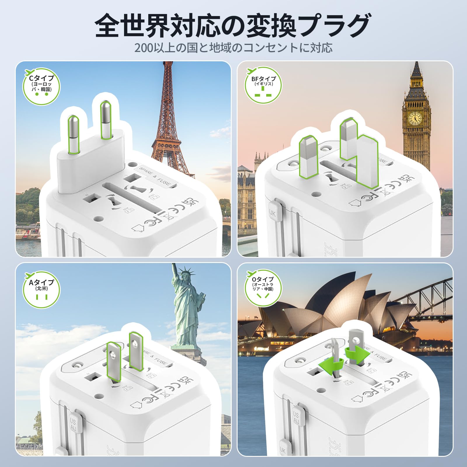 Amazon.co.jp: EPICKA 35W PD 急速充電 2*ACコンセント 海外 変換
