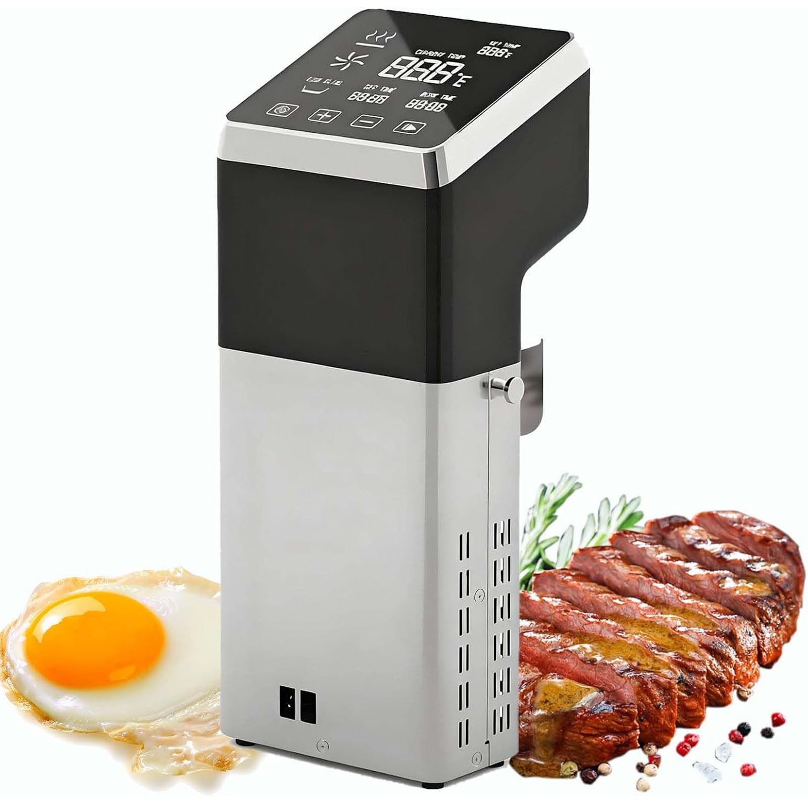 Cuocitore Sous Vide Professionale,Macchine per Cottura Sous Vide precisione da 1600W,Riscaldamento rapido,Facile da riporre,Ultra Silenzioso da 15 Db,Impermeabile IPX7,per la Cucina casa