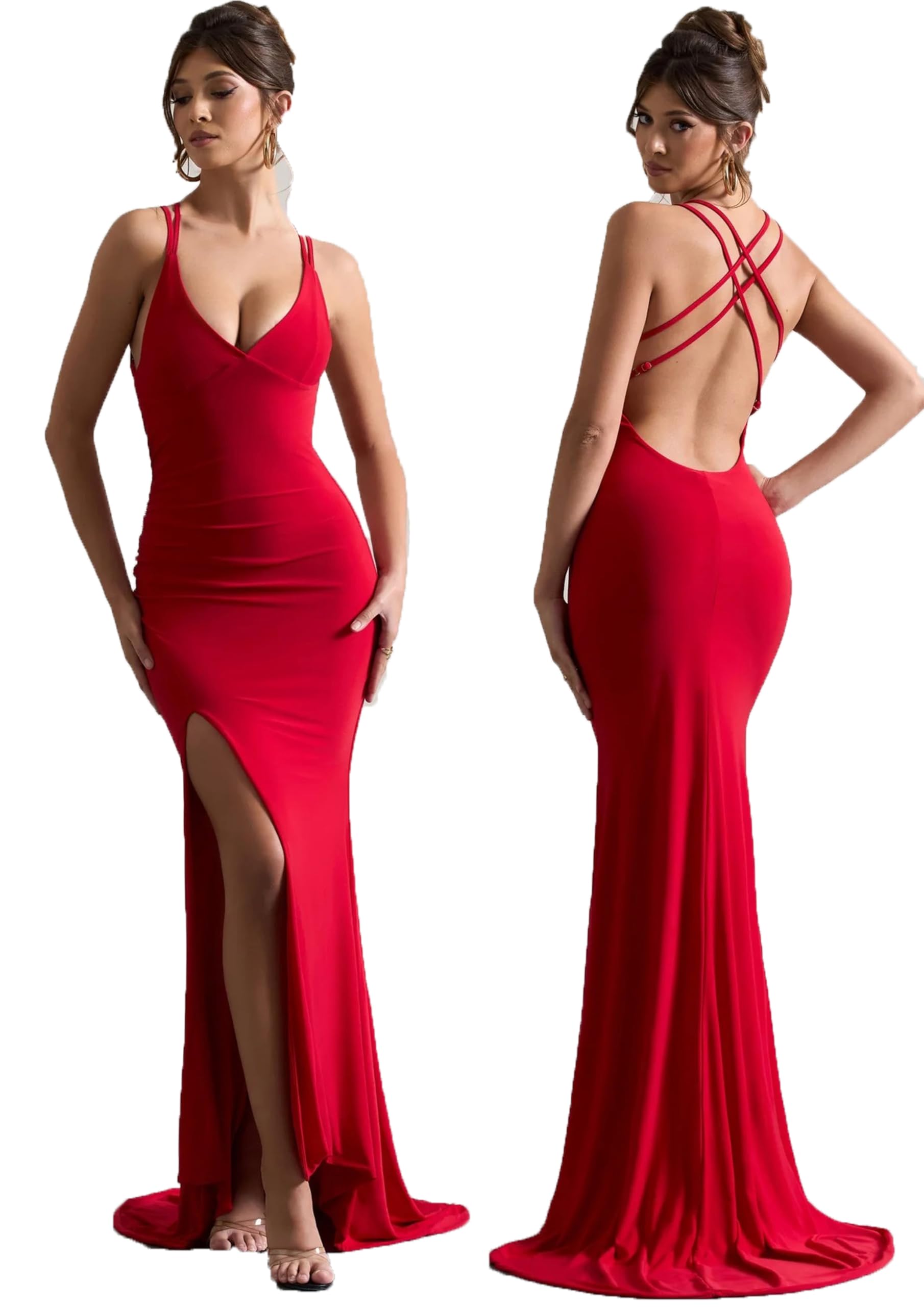 TRAQUILA Women Bodycon Dress with Adjustable Strap-image-30