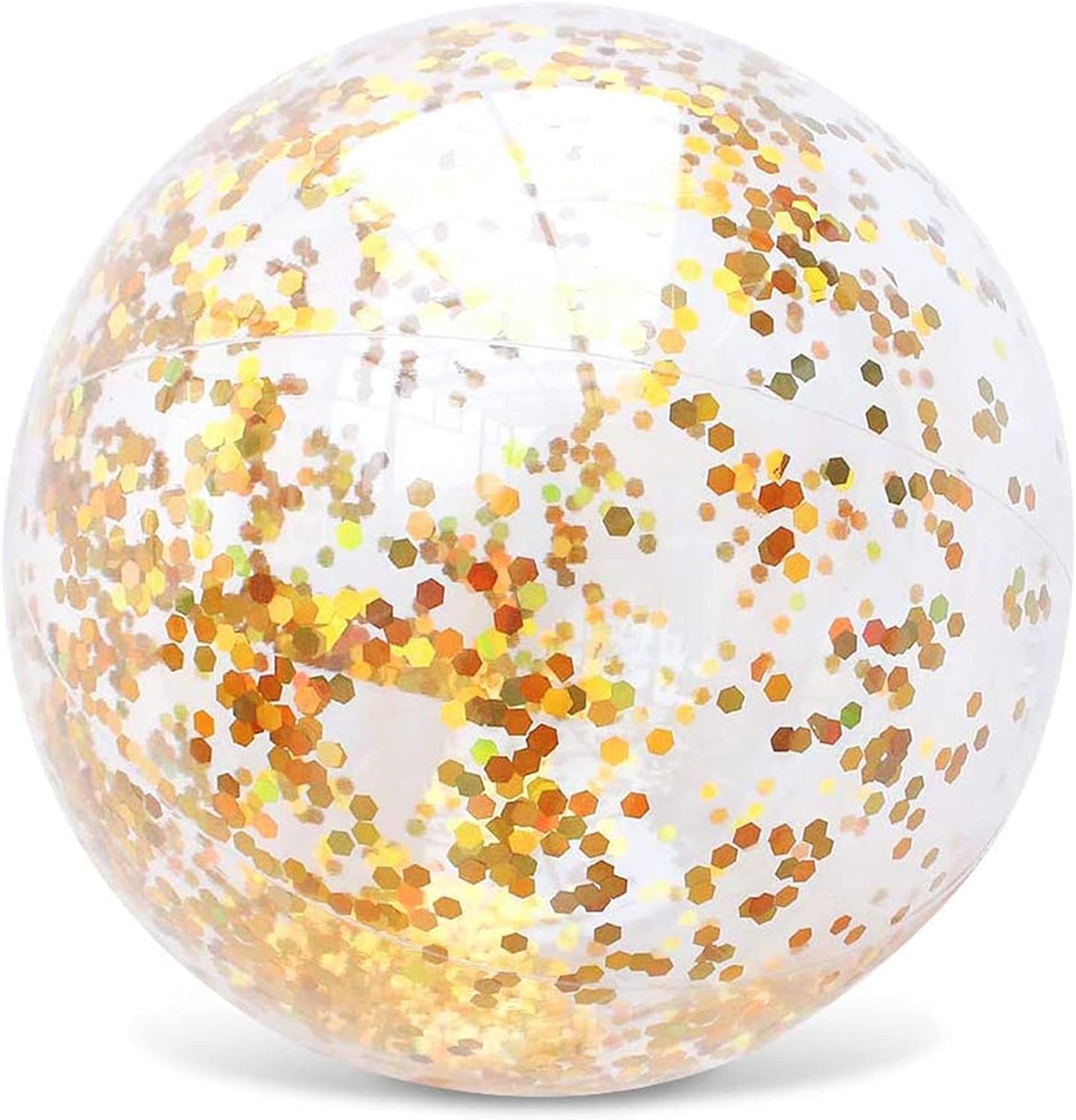 KASTWAVE Inflatable Beach Ball, Confetti Beach Balls, Transparent Swimming Pool Balls Glitter Beach Ball for Water Play Toy Summer Parties Birthday Pool Party Favors (16 inch)
